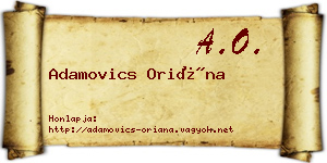 Adamovics Oriána névjegykártya